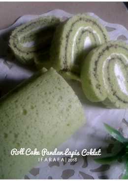 Roll Cake Pandan Lapis Coklat (2 telur saja, lembuut bgt) + Tips