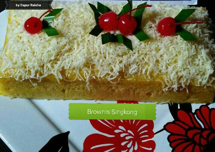 Resep Brownis Singkong Tabur Keju