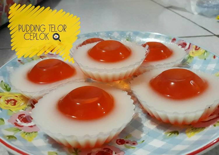 gambar untuk cara membuat Pudding telor ceplok