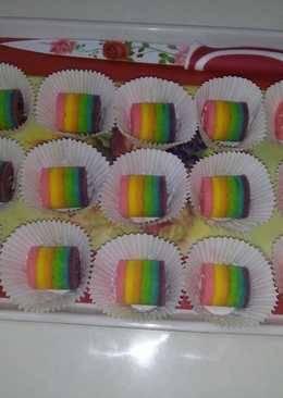 Rainbow cake roll mini cantik