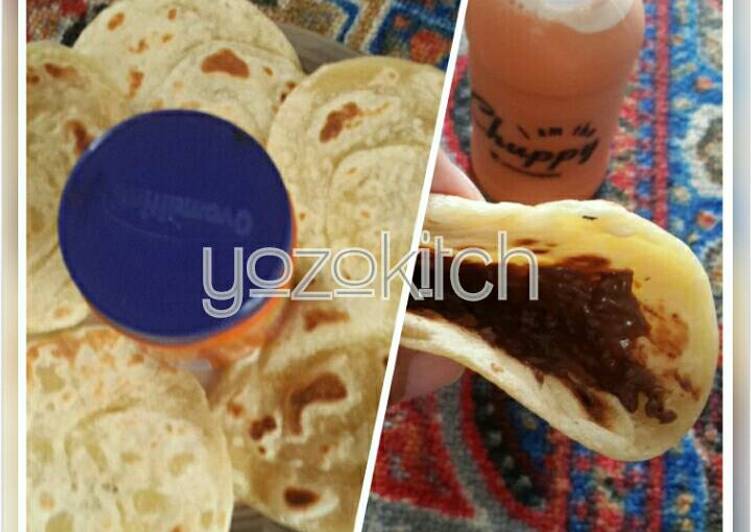 resep Roti cane topping ovomaltine