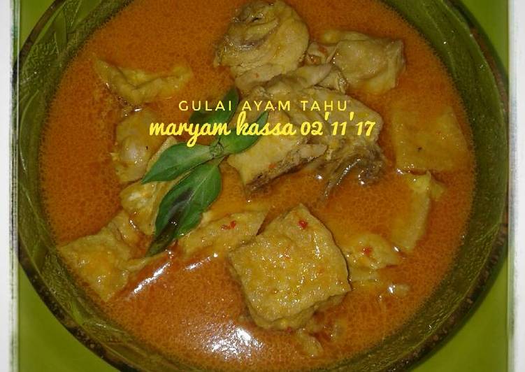 resep lengkap untuk Gulai ayam tahu