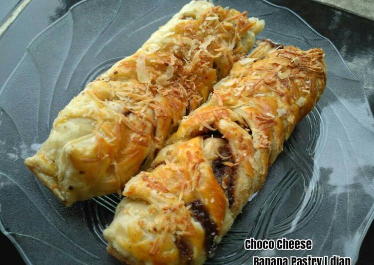 resep lengkap untuk Choco Cheese Banana Pastry (Kreasi Puff Pastry)