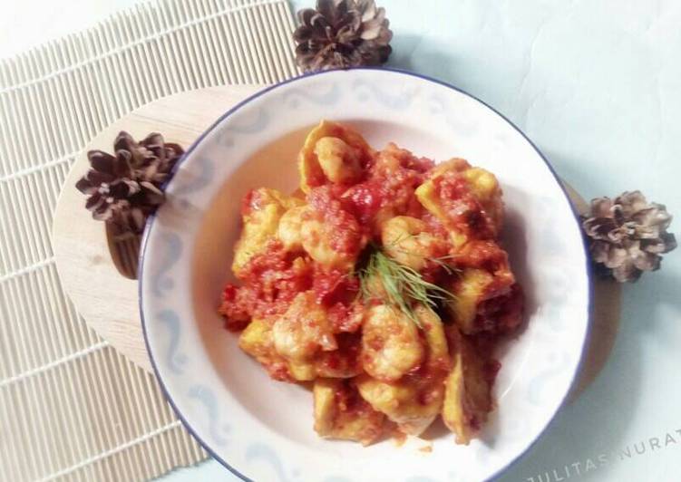 resep masakan Udang Tahu Balado Pedas