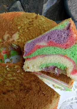 Chiffon cake warna warni