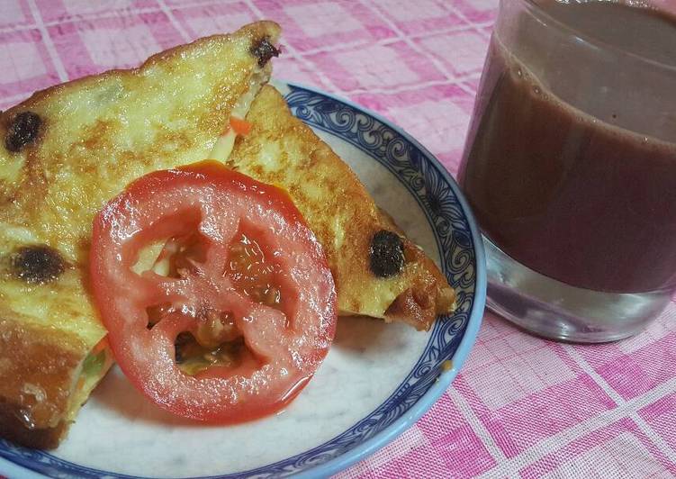 bahan dan cara membuat Roti goreng isi rogut