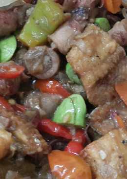 Tumis asin cumi gabus pete pedas