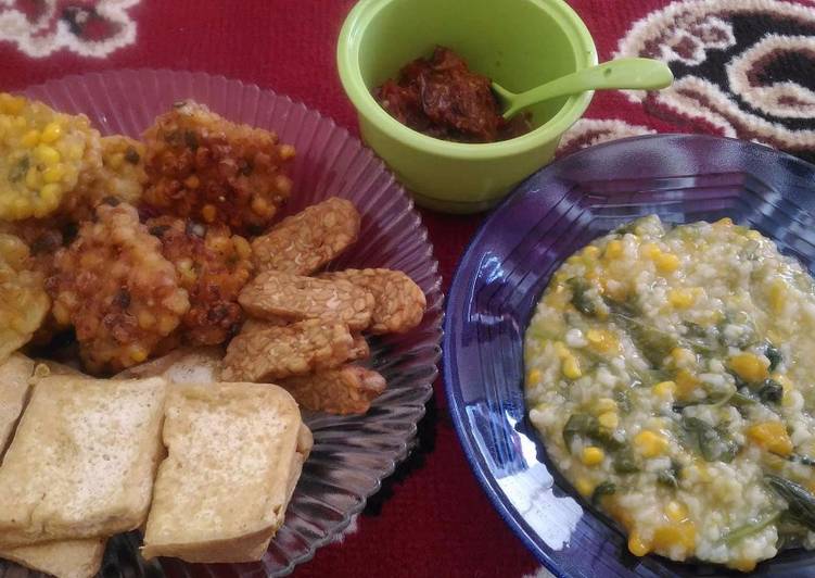 resep masakan Burma alias Bubur Manado komplit gorengan