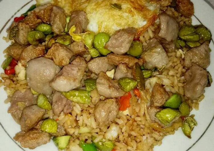 gambar untuk cara membuat Nasi goreng pete pedas