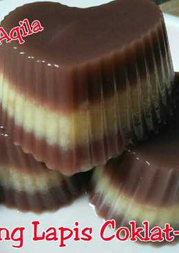 Puding Lapis Coklat-Roti