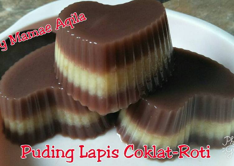 cara membuat Puding Lapis Coklat-Roti