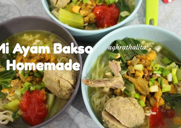 bahan dan cara membuat 73. Mi Ayam Bakso Homemade