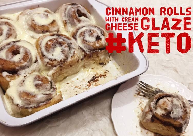 resep makanan Keto Cinnamon Rolls with Cream Cheese Glaze #ketobeticbreadflour