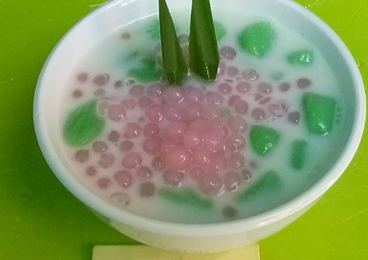 resep Bubur grendul/salak mutiara rasa pandan (praktis banget)