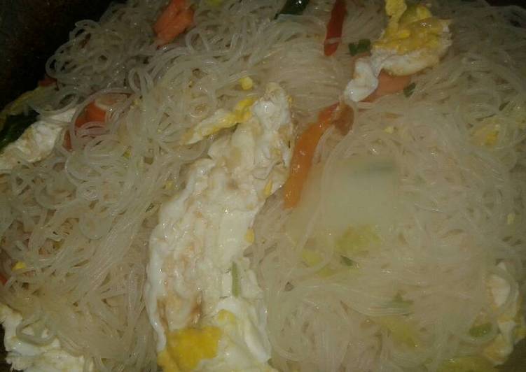 cara membuat Bihun telur sosis saus tiram