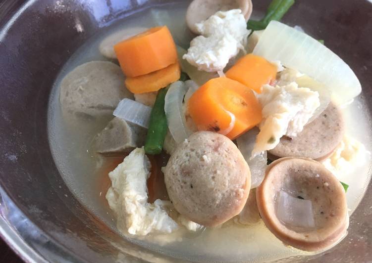 Resep Sup ayam, sosis dan baso darurat