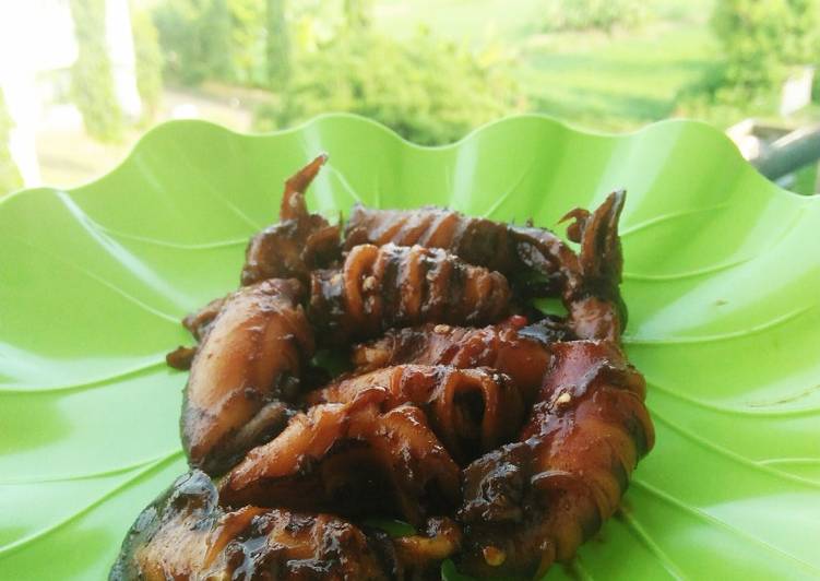 Cumi bakar kecap sederhana (teflon)