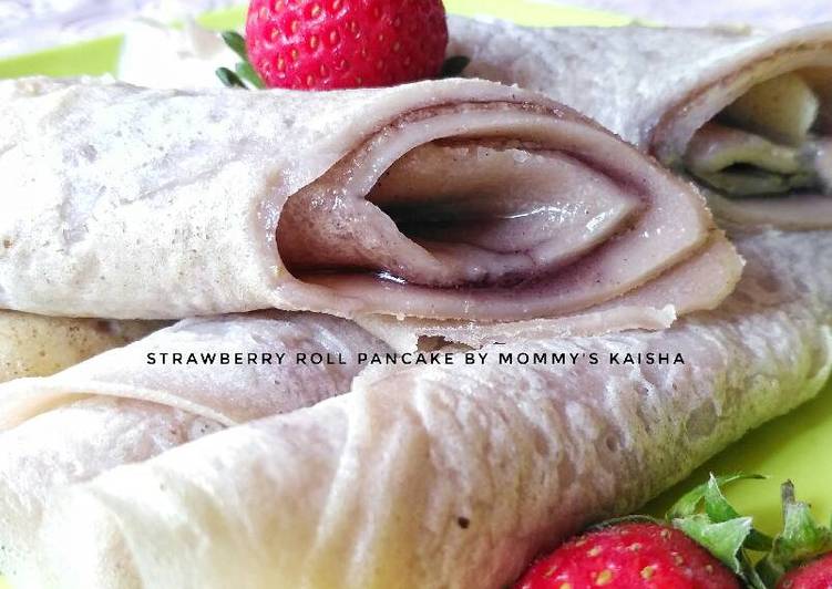 resep masakan Strawberry roll pancake