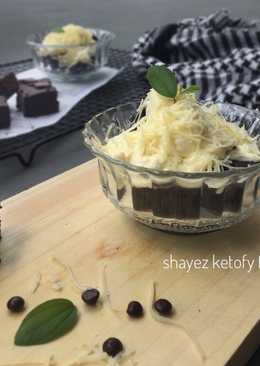 Fudge Brownies Keto with Cream Cheese Sauce #ketopad_cp_cheese