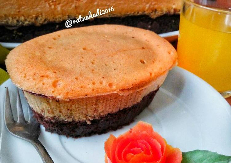resep lengkap untuk Brownies Kukus Coklat Lapis Orange