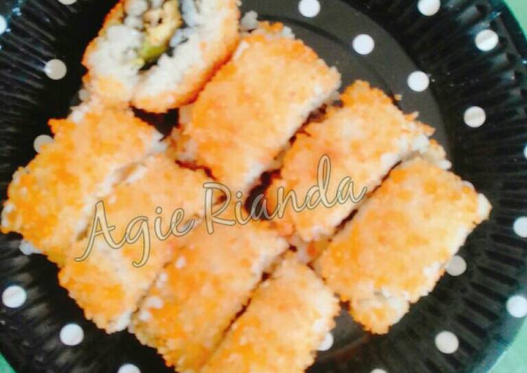 gambar untuk resep Deep fried egg sushi