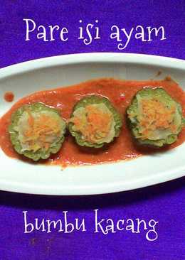 Pare isi ayam bumbu kacang