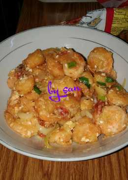 Udang goreng telur asin