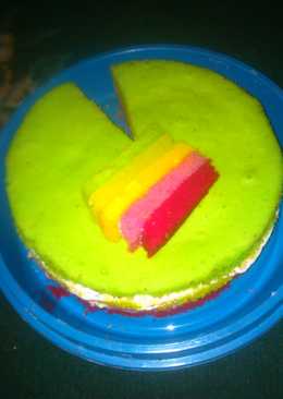 Rainbow cake lembut yummy