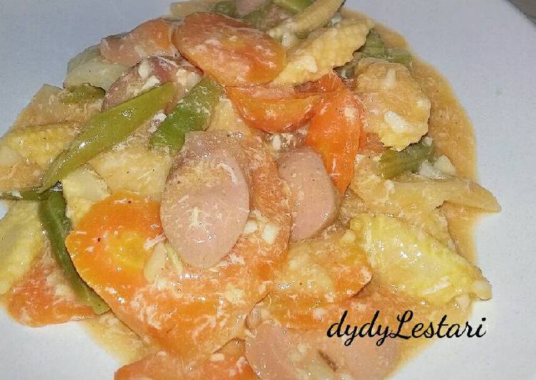 resep Capcay Goreng Siram Telur