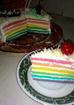 Rainbow cake super lembut