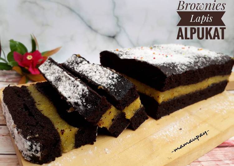 resep lengkap untuk Brownies Lapis Alpukat
