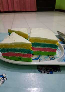 Rainbow cake kukus