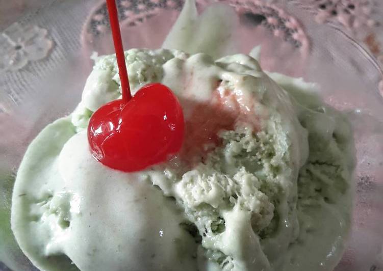 resep lengkap untuk Ice Cream Kacang Hijau