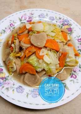 Cah Sawi Putih,Wortel,Bakso Sapi