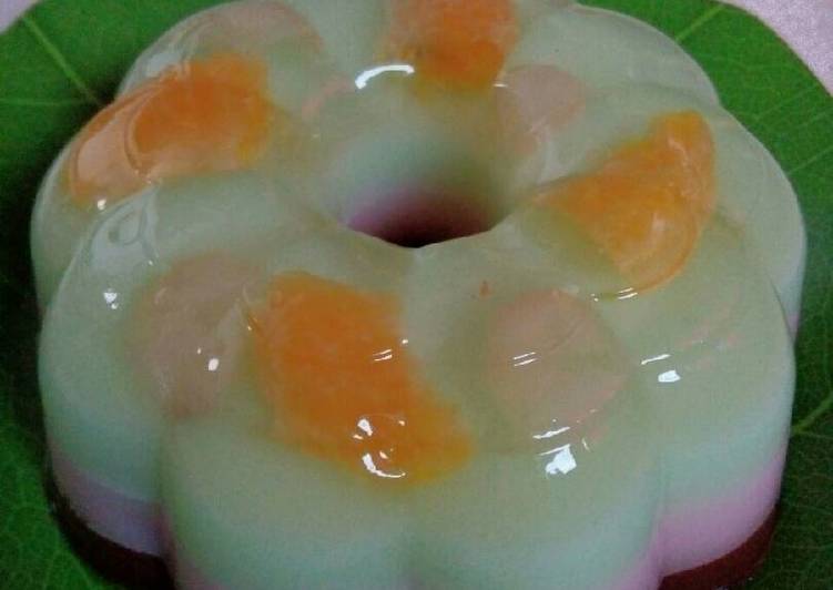 resep masakan Puding lapis susu nutrijel