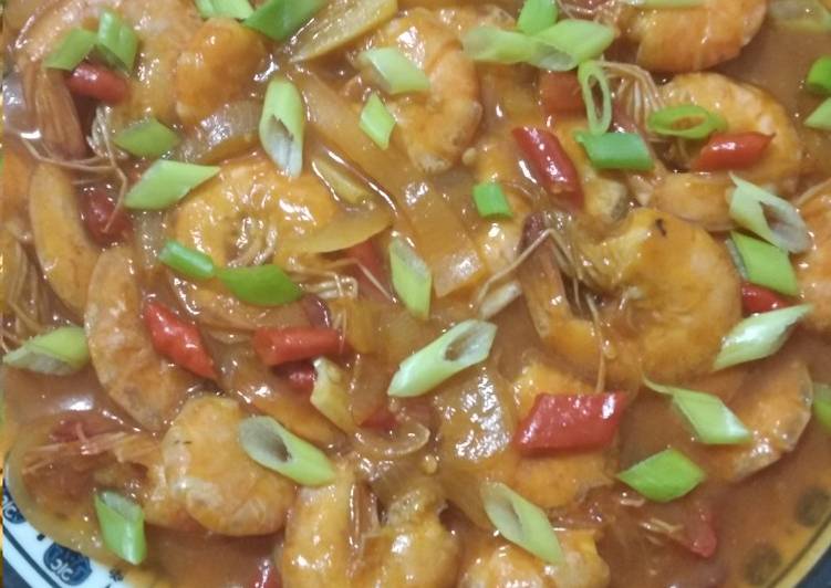 resep Udang Goreng Saus Padang