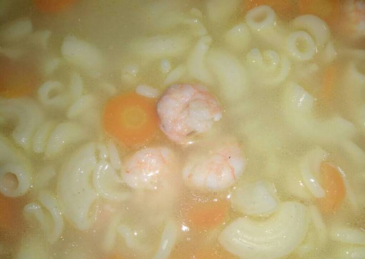 gambar untuk resep makanan Sop macaroni mix wortel udang