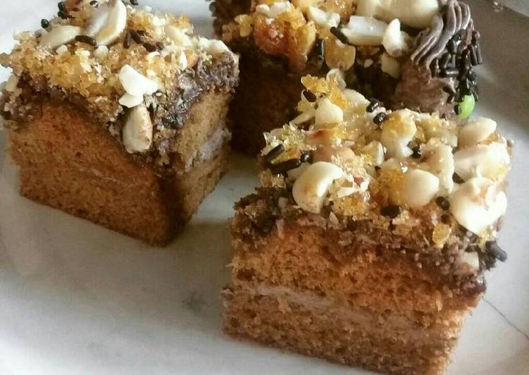 bahan dan cara membuat Moccha Nougat Cake