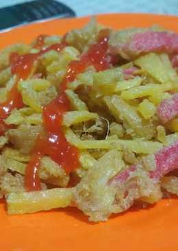 Goreng kentang sosis rasa telor