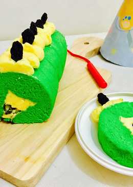 Japanese roll cake pandan No oven