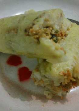 Lontong isi oncom