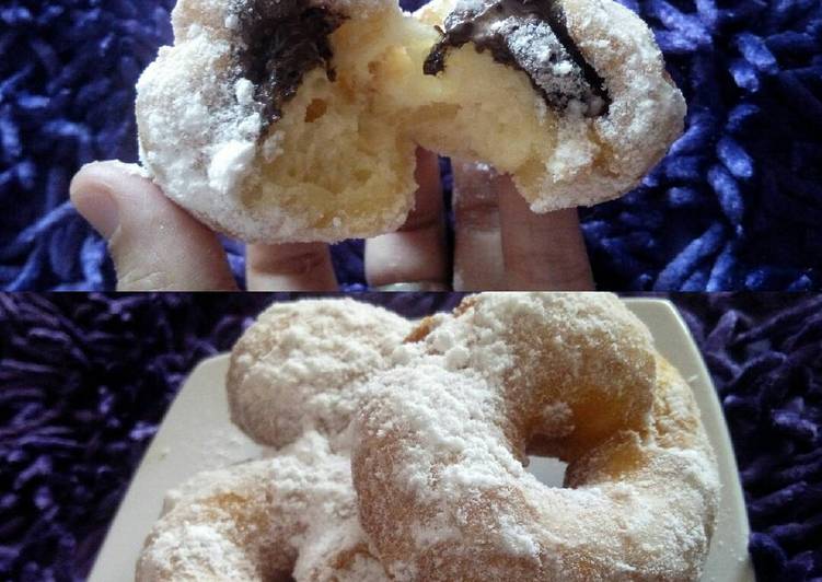 resep makanan Donat ubi isi coklat melted