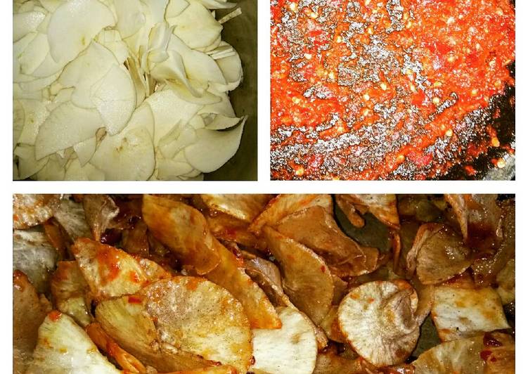 resep lengkap untuk Singkong balado membahana