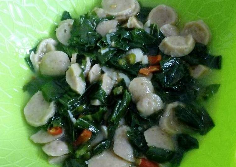 resep masakan Tumis sayur pakcoy baso Sapi