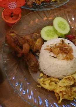 Nasi uduk rice cooker n kering tempe super endes