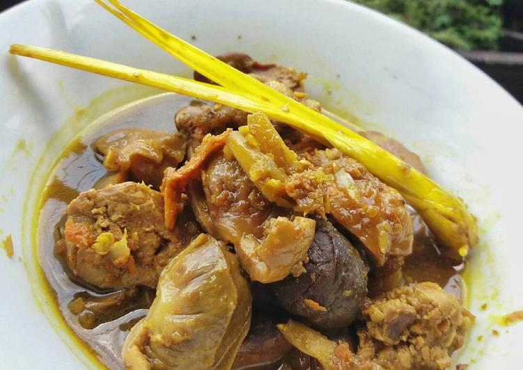 resep lengkap untuk Jeroan Ayam Bumbu Kare