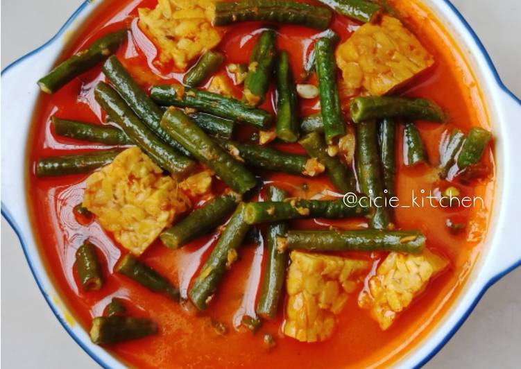 resep lengkap untuk Gulai Kacang panjang tempe