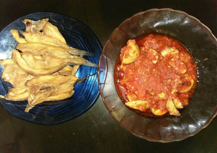 resep makanan Ikan asin gabus + jengkol balado nyamiii