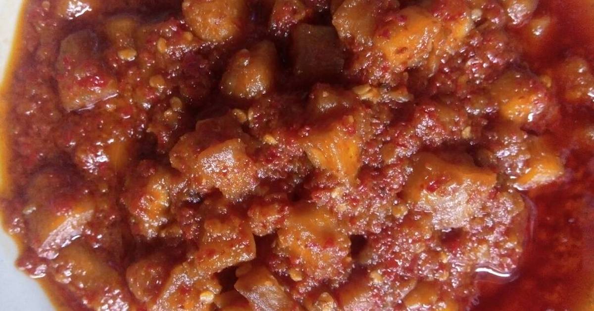 Resep Sambal  terasi ubi jalar ubi kulit ny yg putih oleh 