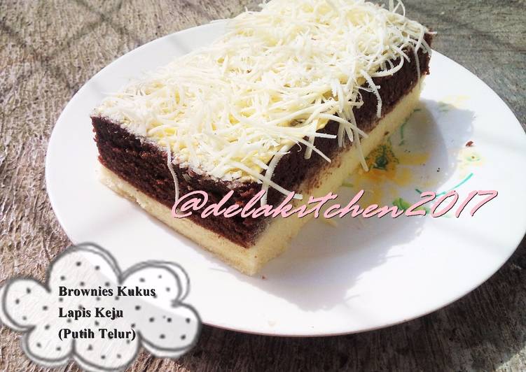 resep lengkap untuk Brownies Kukus Lapis Keju (Putih Telur)